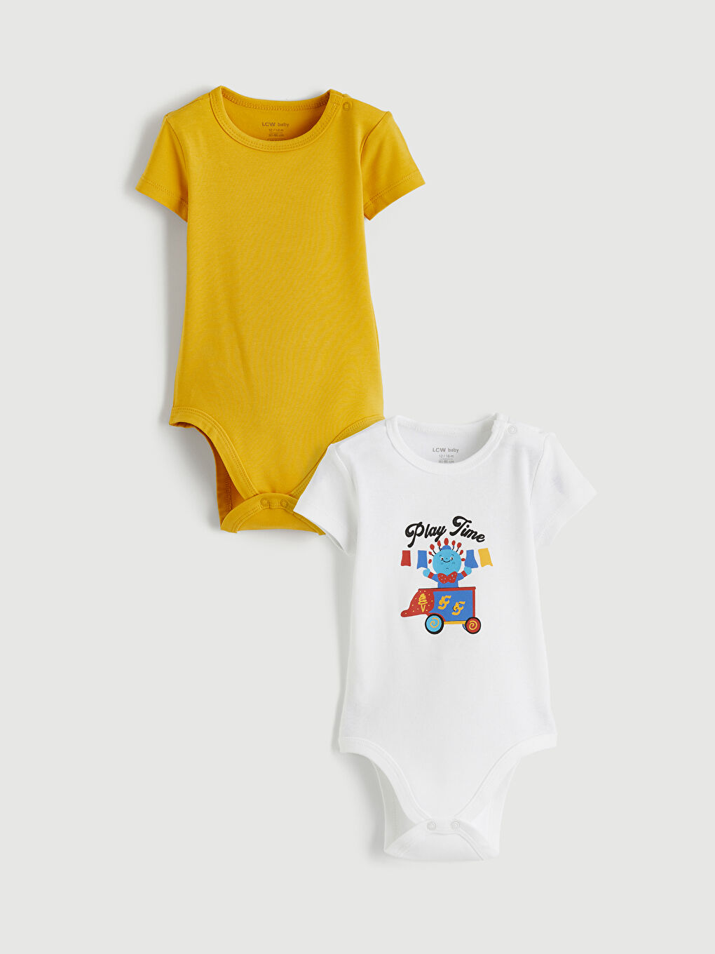 Ekru Erkek Bebek Çıtçıtlı Body 2'li