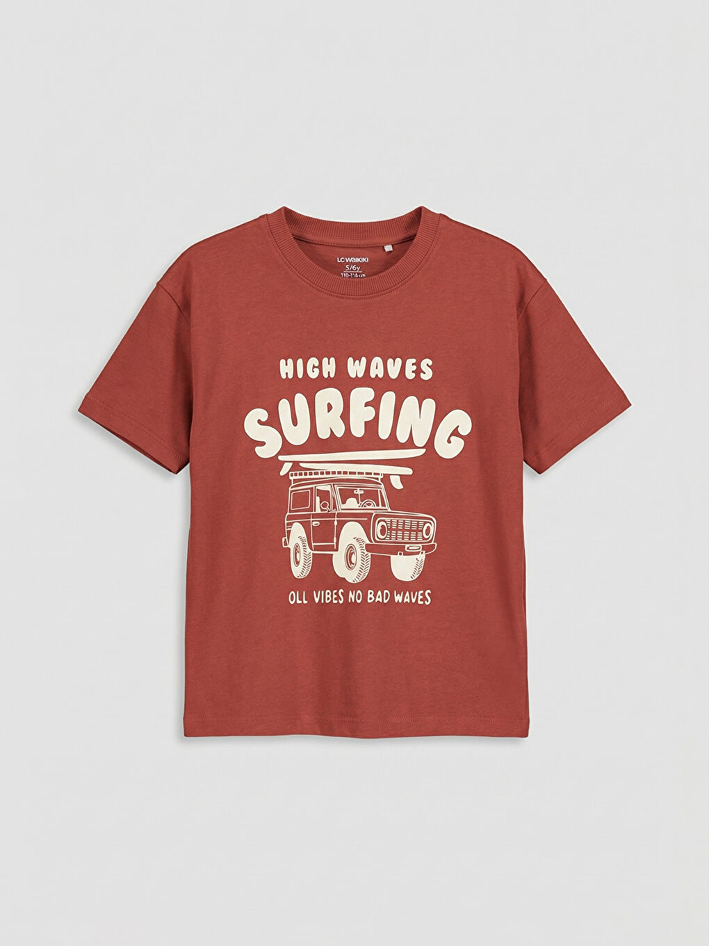 Pembe Bisiklet Yaka Baskılı Erkek Çocuk Tişört