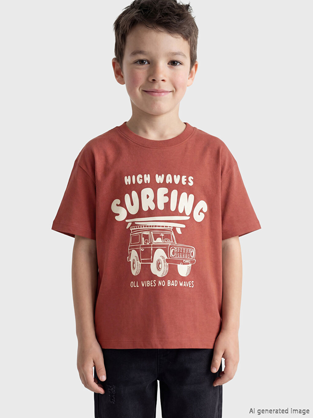 Футболка с круглым вырезом с принтом для мальчиков