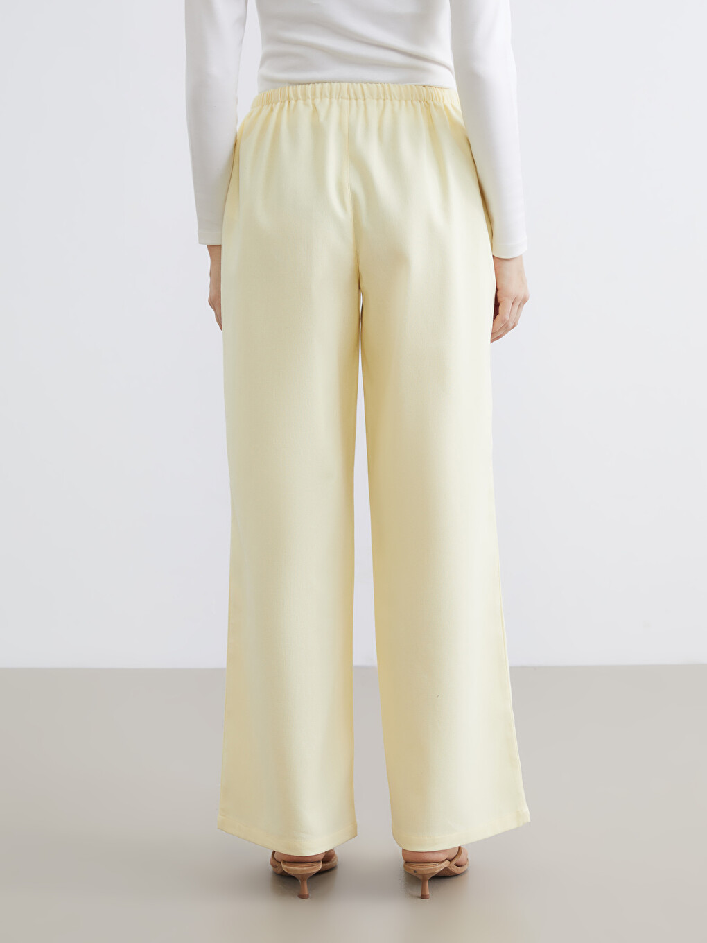 Elastic Waist Wide Leg Women's Muslin Trousers-3