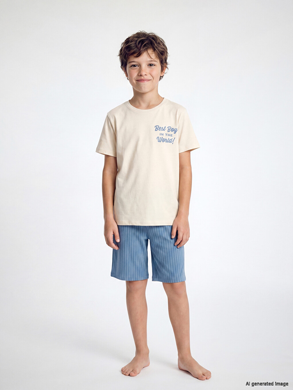 Crew Neck Boys' Shortie Pyjamas Set