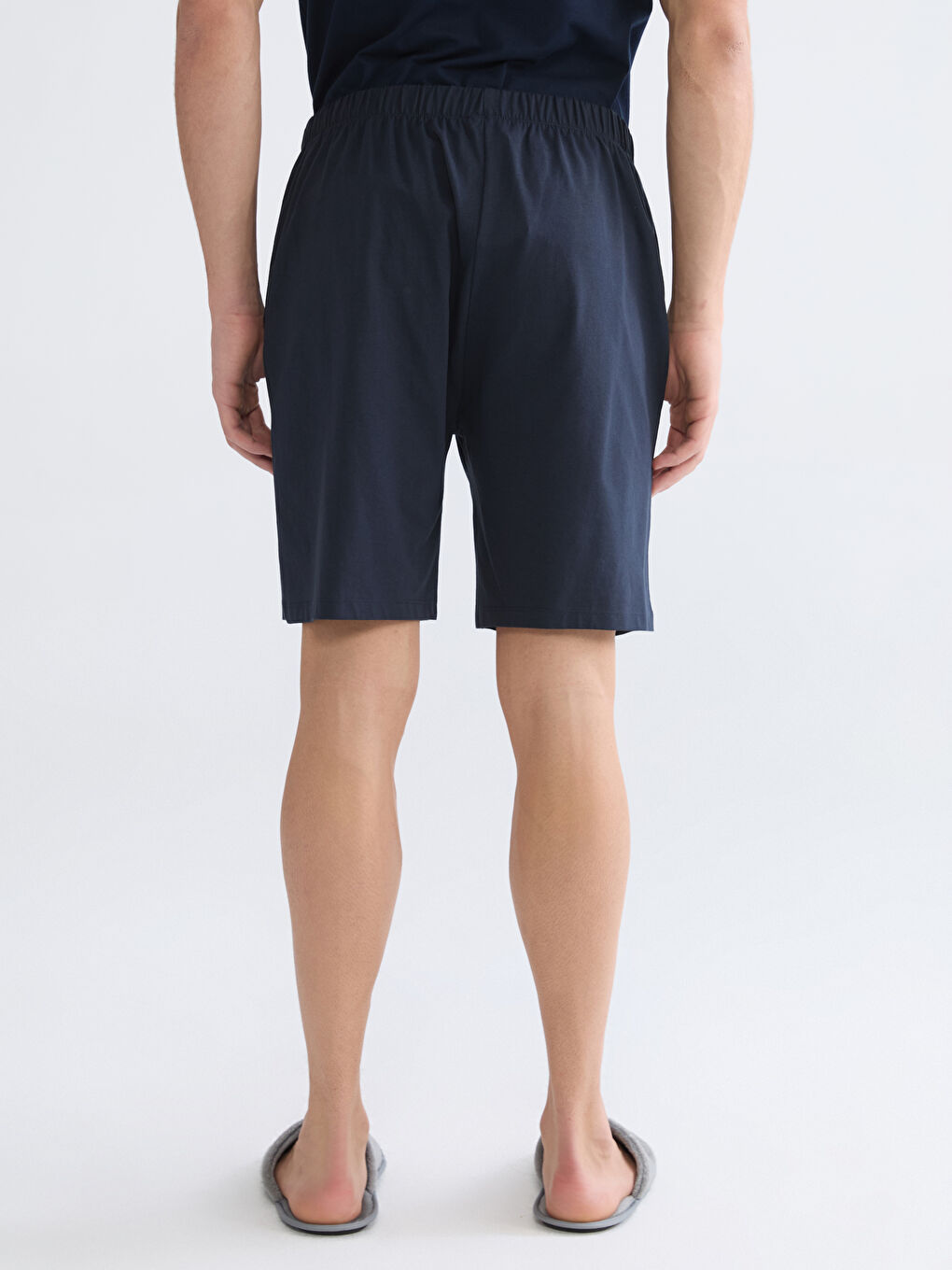 Lacivert Standart Kalıp Erkek Pijama Alt Şort-3