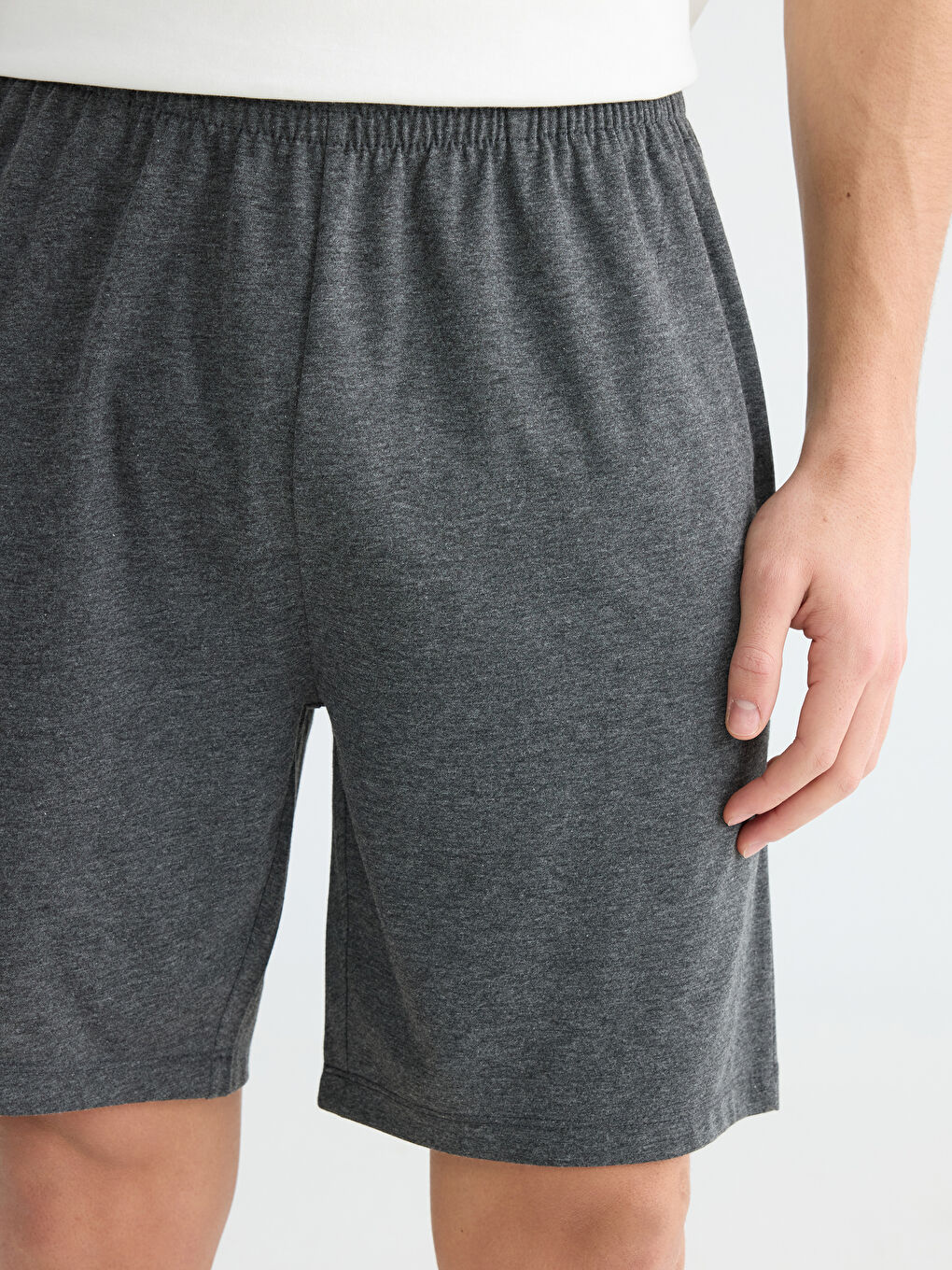 Antrasit Standart Kalıp Erkek Pijama Alt Şort-2