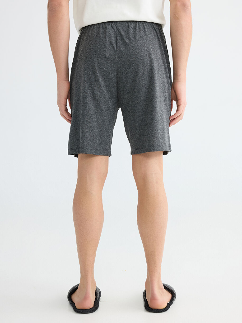 Antrasit Standart Kalıp Erkek Pijama Alt Şort-3