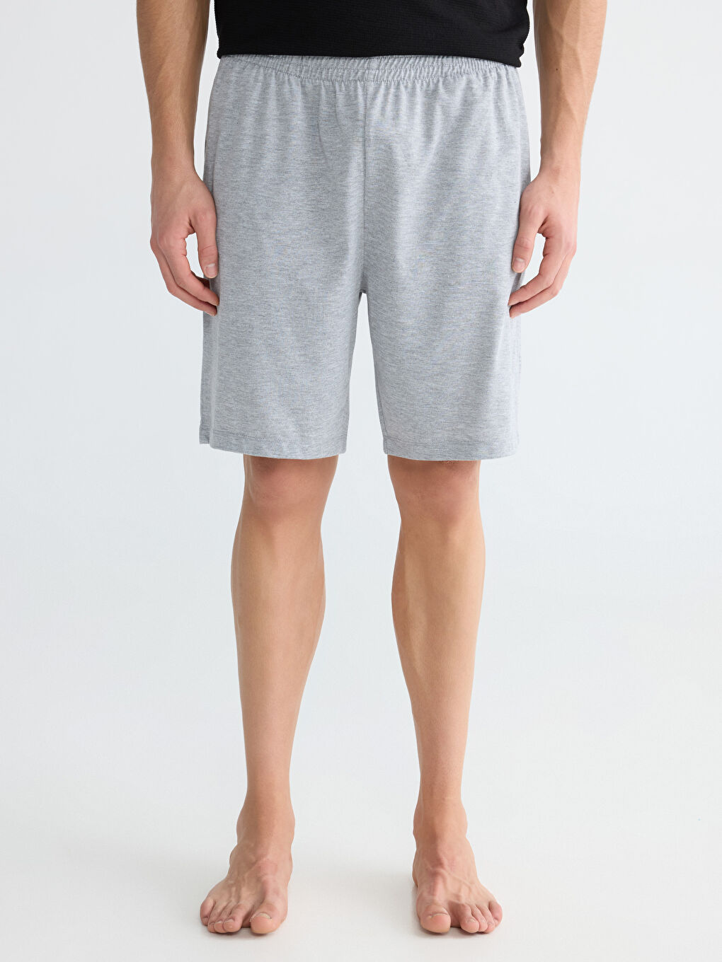 Gri Standart Kalıp Erkek Pijama Alt Şort-1