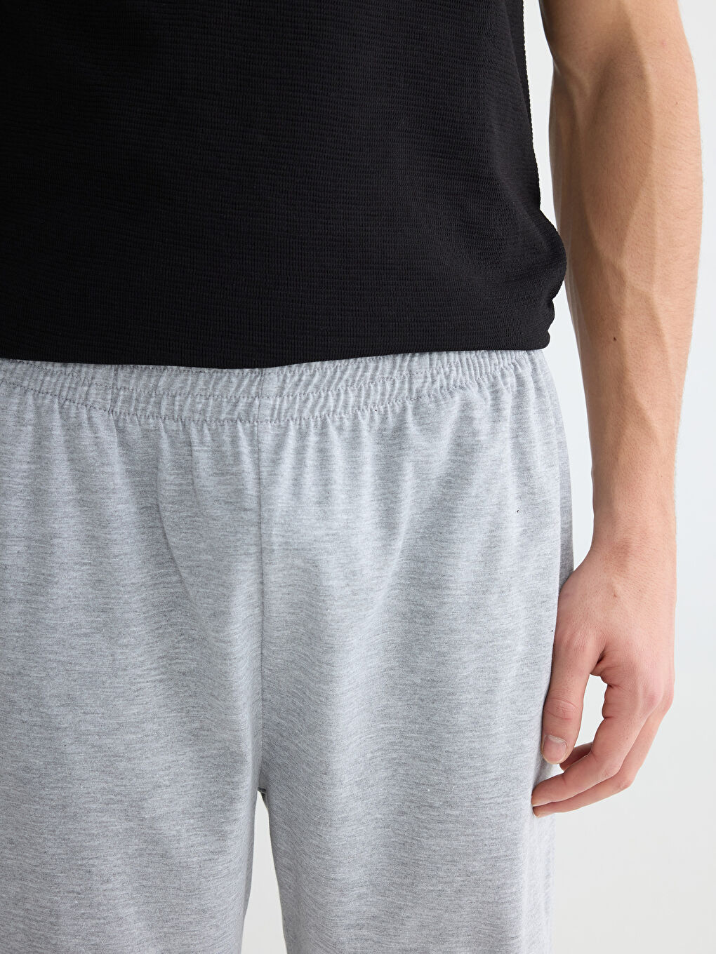 Gri Standart Kalıp Erkek Pijama Alt Şort-2