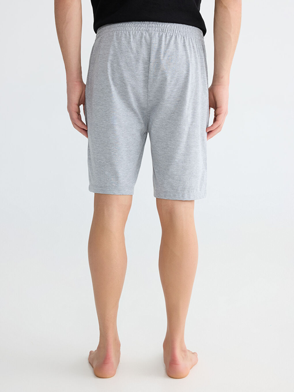 Gri Standart Kalıp Erkek Pijama Alt Şort-3