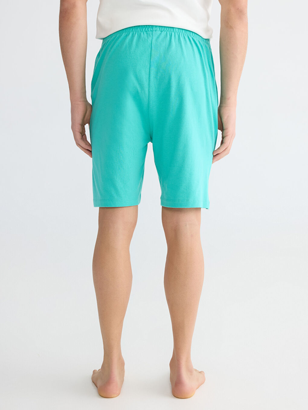 Yeşil Standart Kalıp Erkek Pijama Alt Şort-3