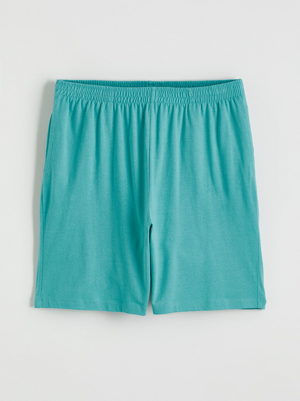 Yeşil Standart Kalıp Erkek Pijama Alt Şort-4