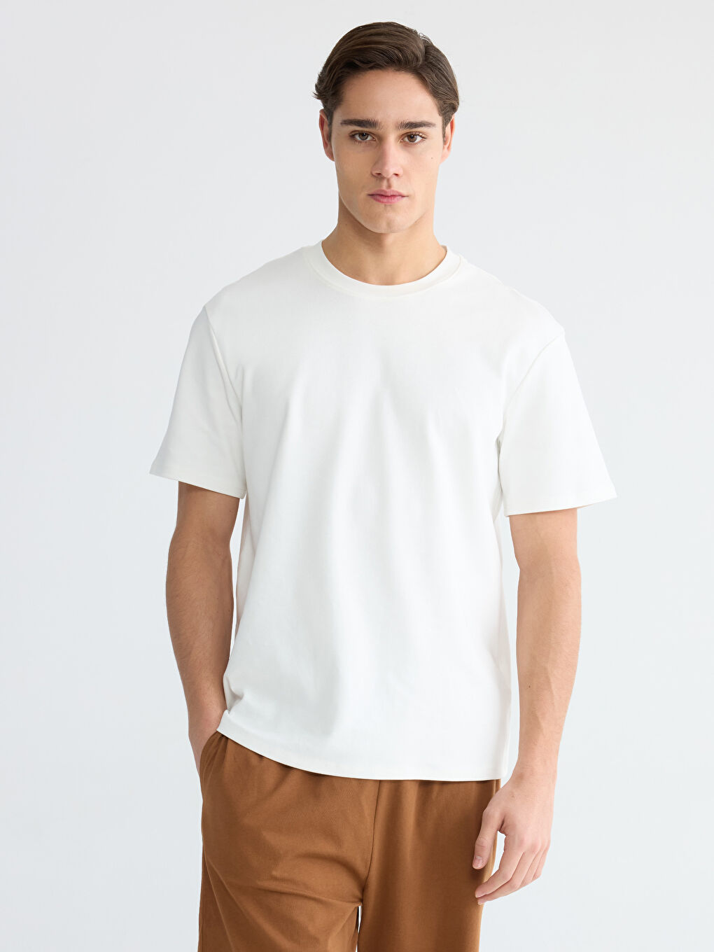 Bej Standart Kalıp Erkek Pijama Alt Şort