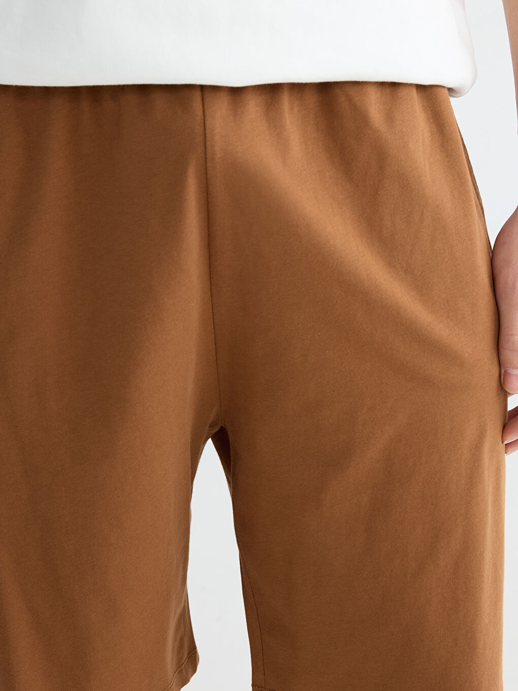 Bej Standart Kalıp Erkek Pijama Alt Şort-2