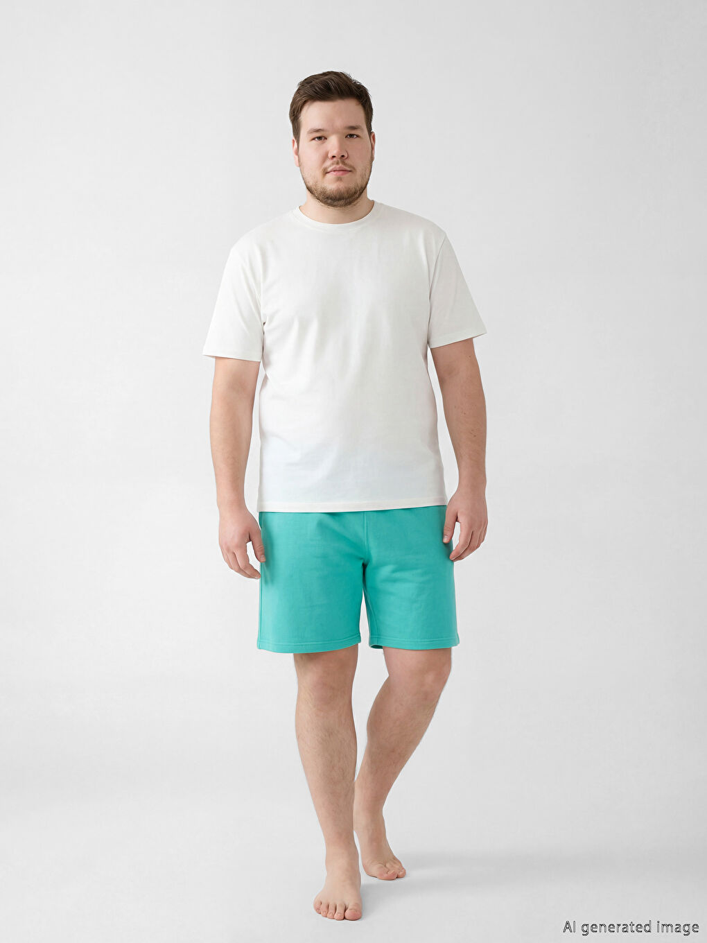 Yeşil Standart Kalıp Erkek Pijama Alt Şort-1