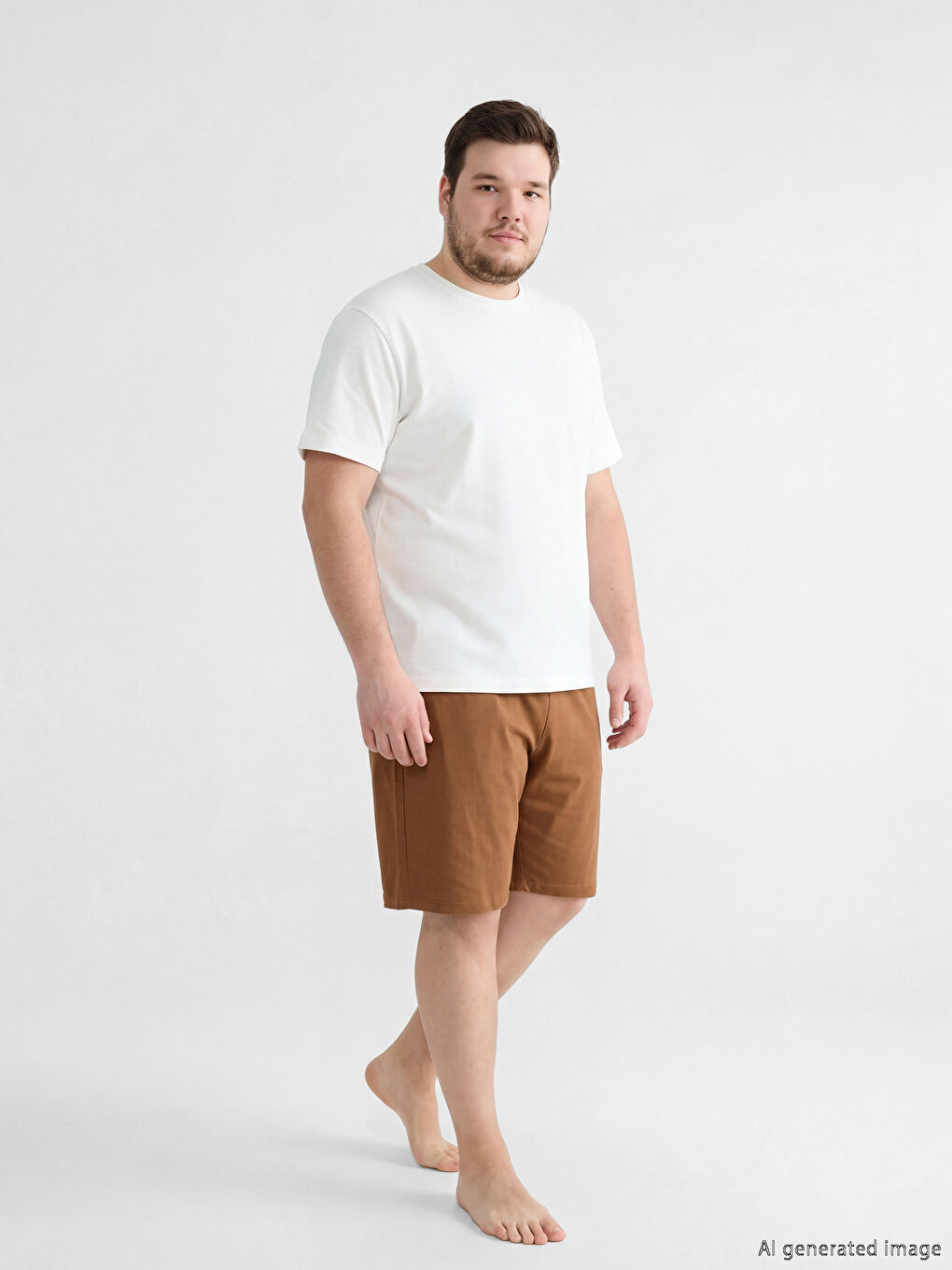 Bej Standart Kalıp Erkek Pijama Alt Şort-1