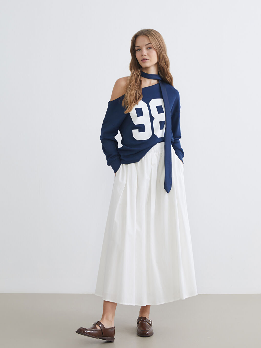 Elastic Waist Pleated Women's Skirt