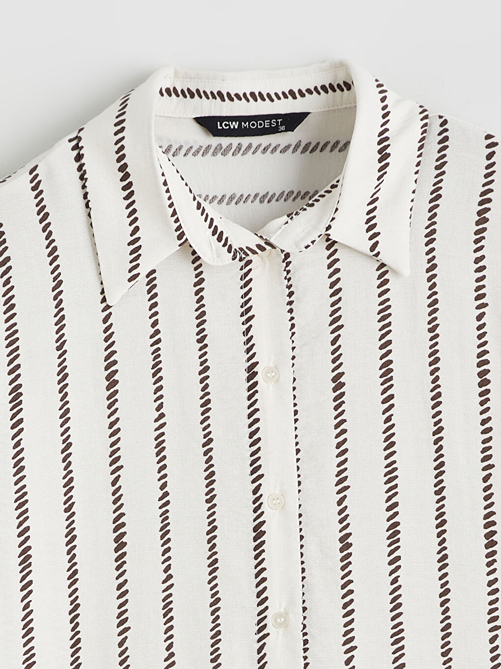 Kahverengi Desenli Kadın Gömlek Tunik-5