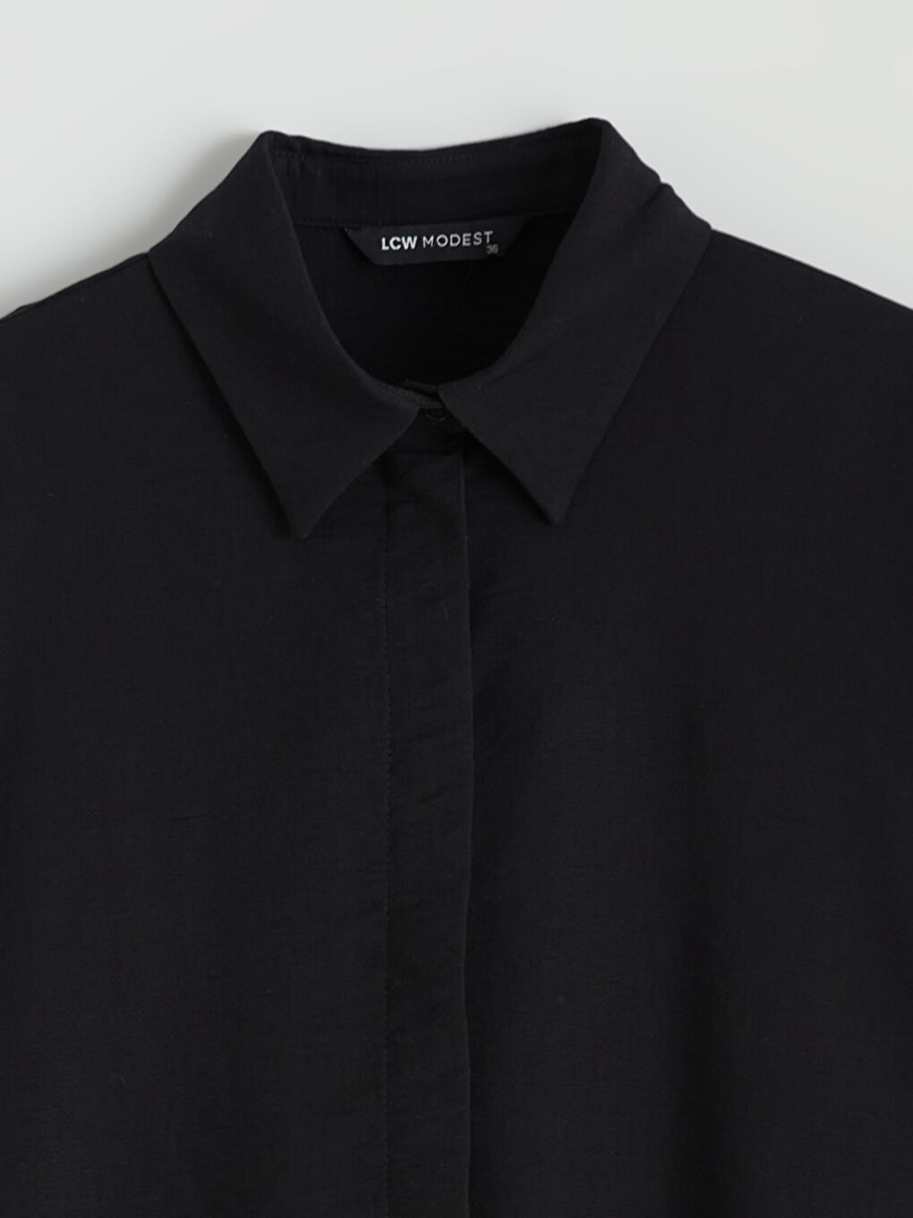 Siyah Bağlama Detaylı Kadın Gömlek Tunik-5