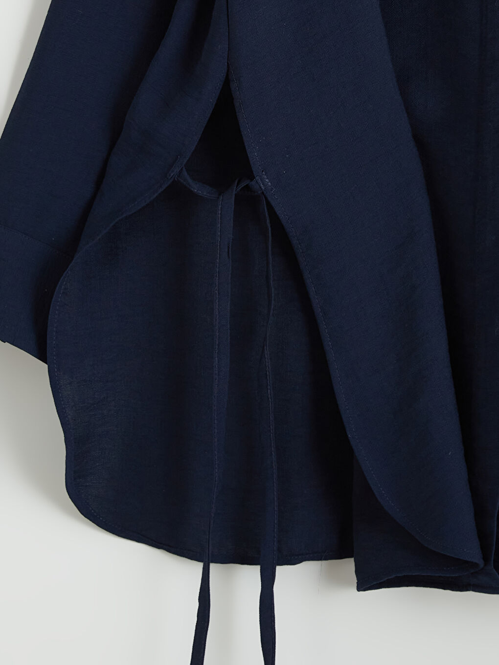 Lacivert Bağlama Detaylı Kadın Gömlek Tunik-5
