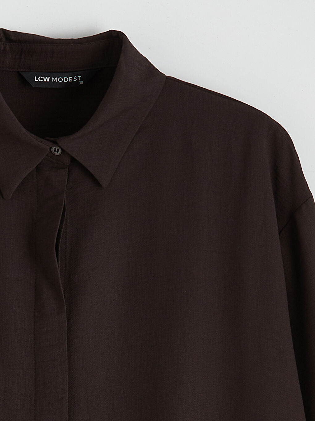 Kahverengi Bağlama Detaylı Kadın Gömlek Tunik-5