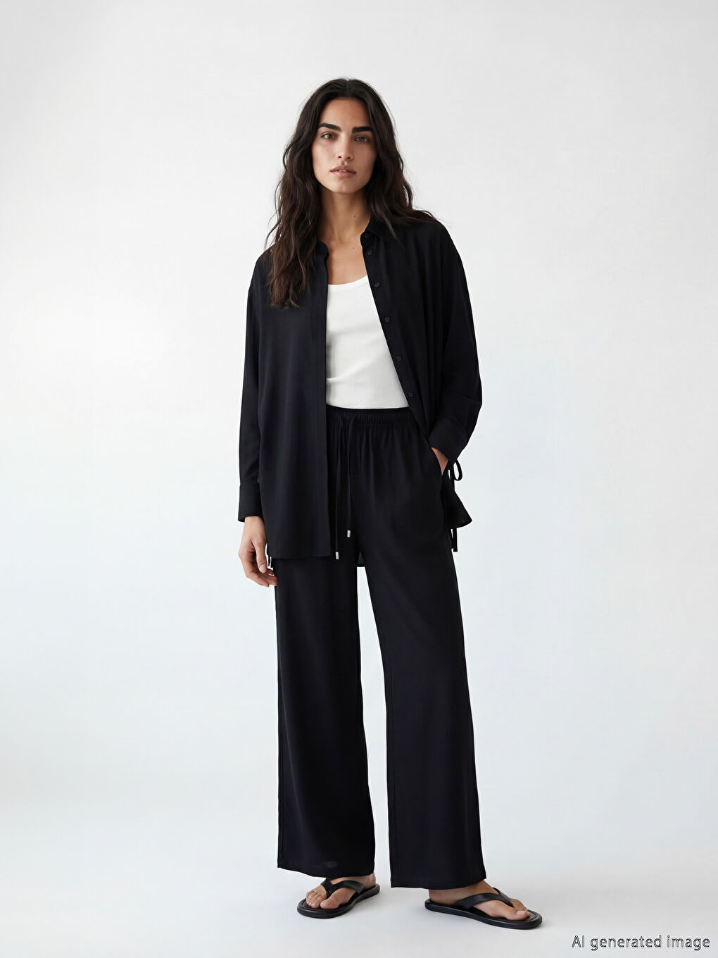 Women's Shirt Tunic with Tie Detail-4