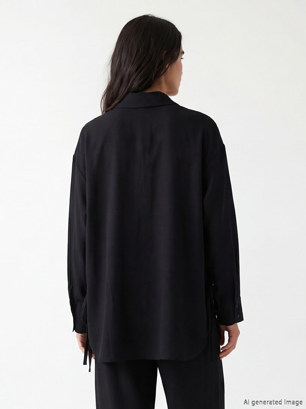 Women's Shirt Tunic with Tie Detail-10