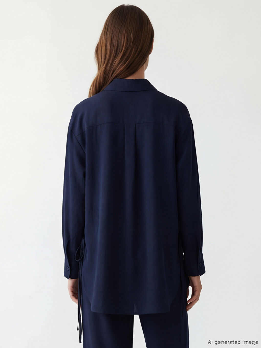 Women's Shirt Tunic with Tie Detail-9