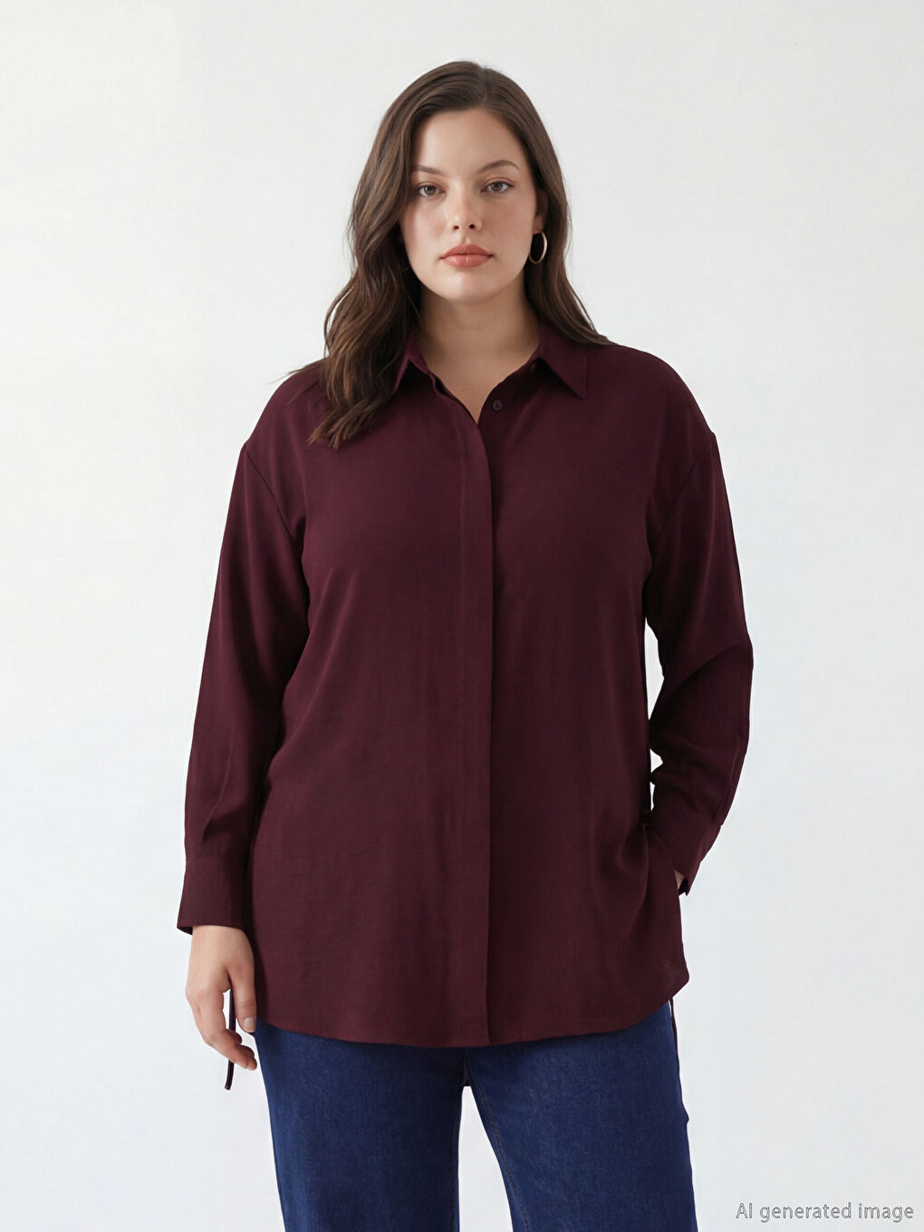 Women's Shirt Tunic with Tie Detail-1