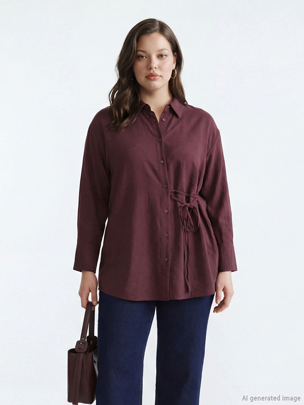 قميص تونيك نساء بتفاصيل ربطة-1