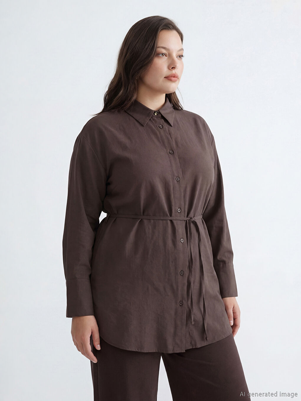 قميص تونيك نسائي بتفاصيل ربطة-1