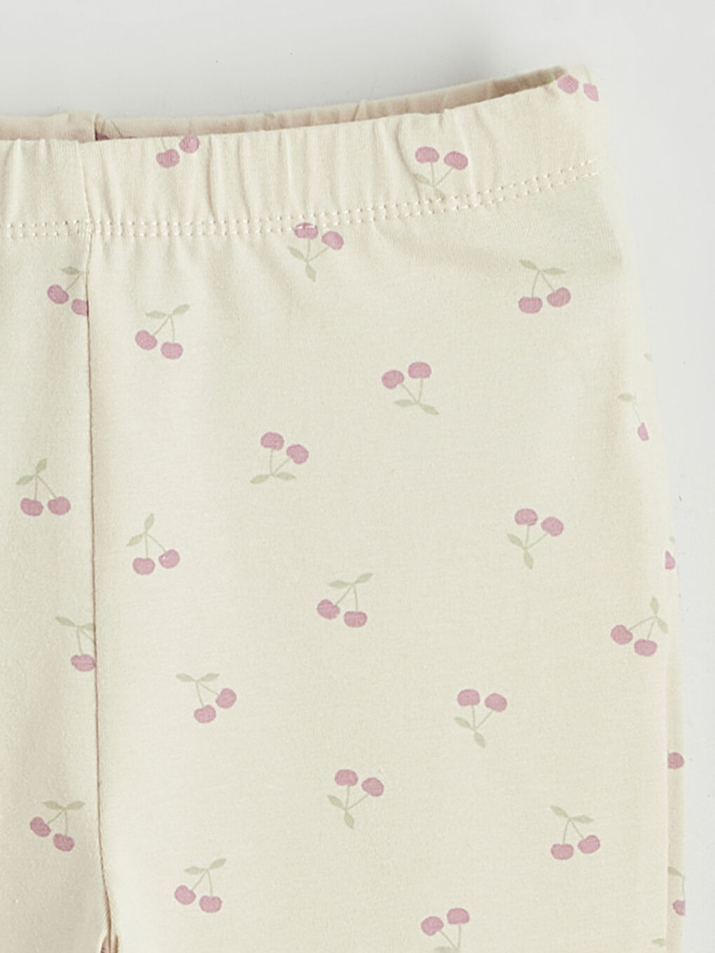 Pembe Kiraz Desenli Kız Çocuk Geniş Paça Tayt-1