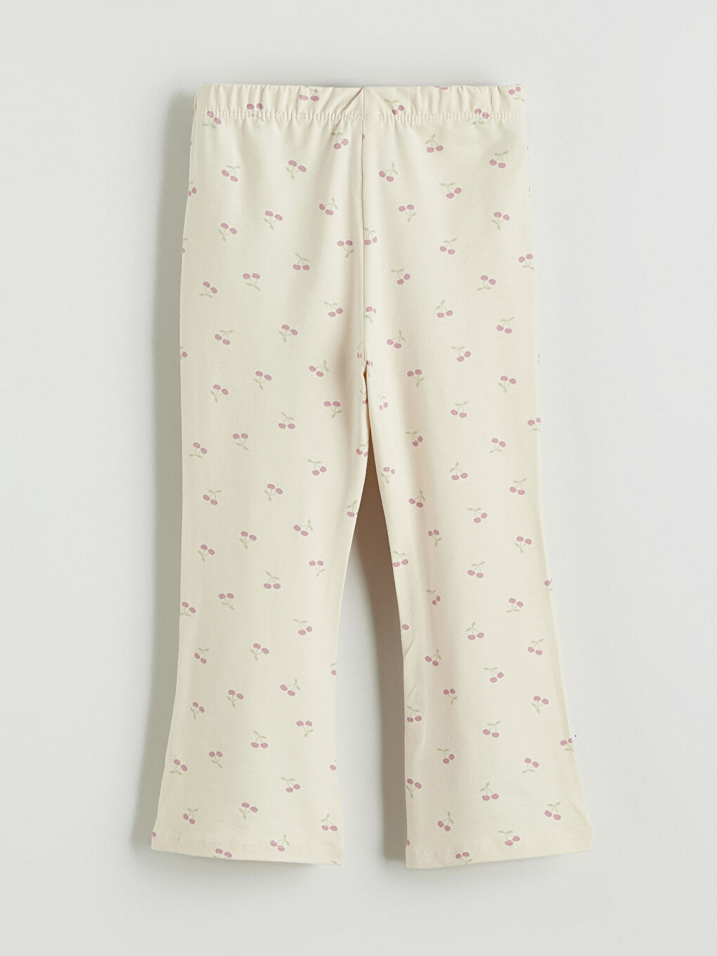 Pembe Kiraz Desenli Kız Çocuk Geniş Paça Tayt-2