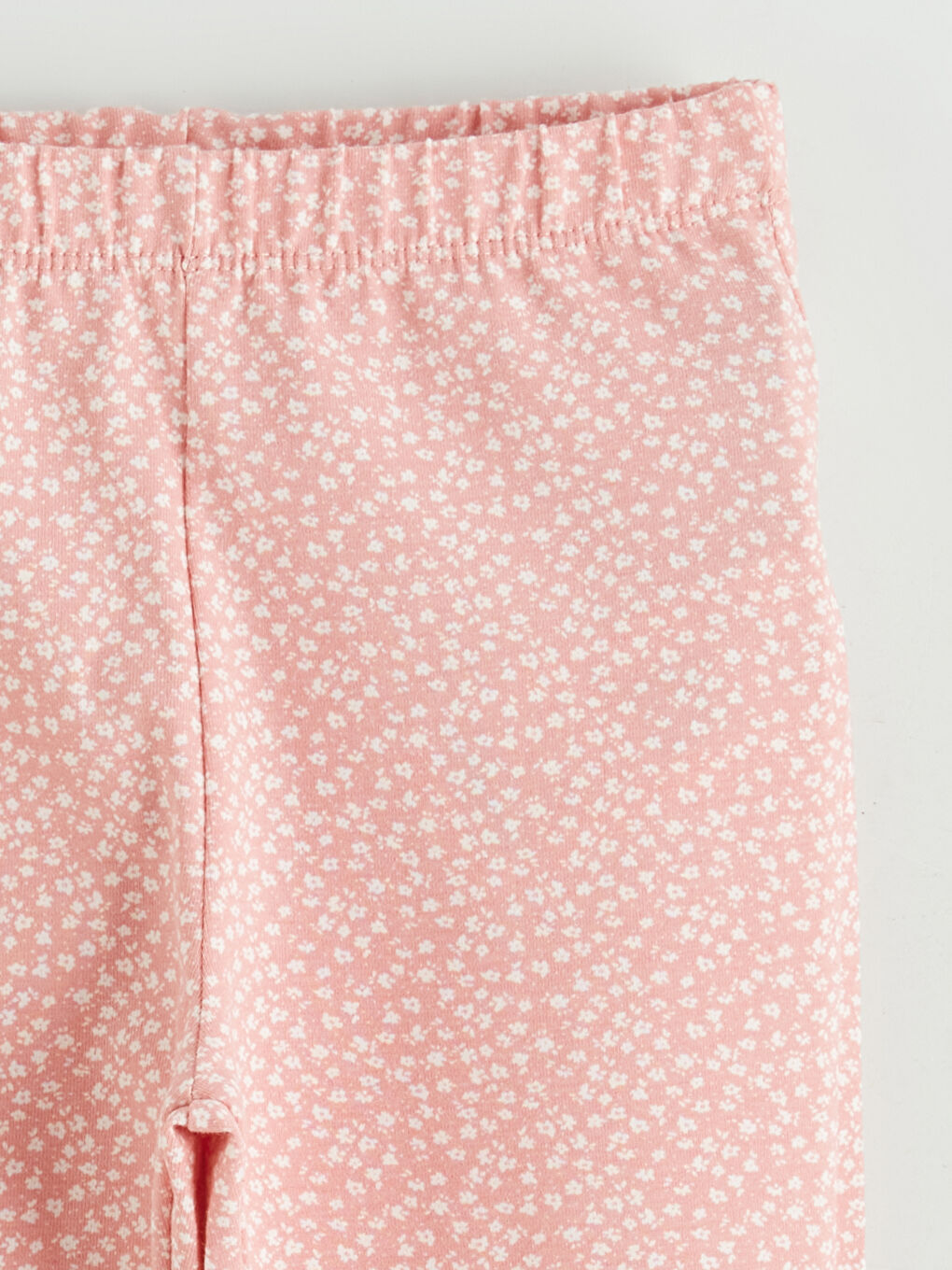 Pembe Çiçek Desenli Kız Çocuk Geniş Paça Tayt-1