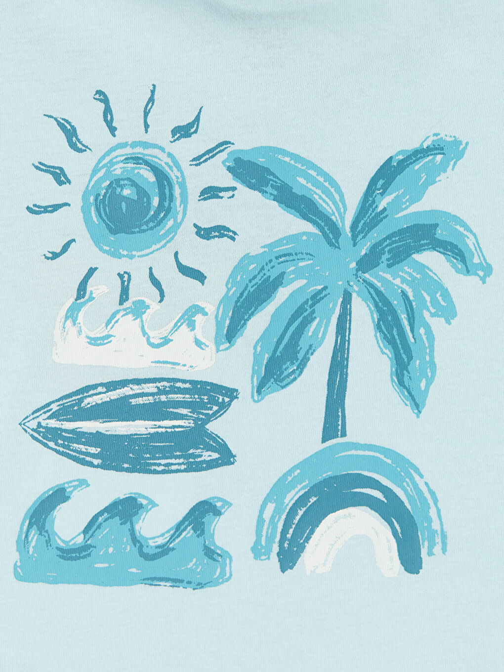 Mavi Çizgili ve Baskılı Erkek Bebek Takım-6