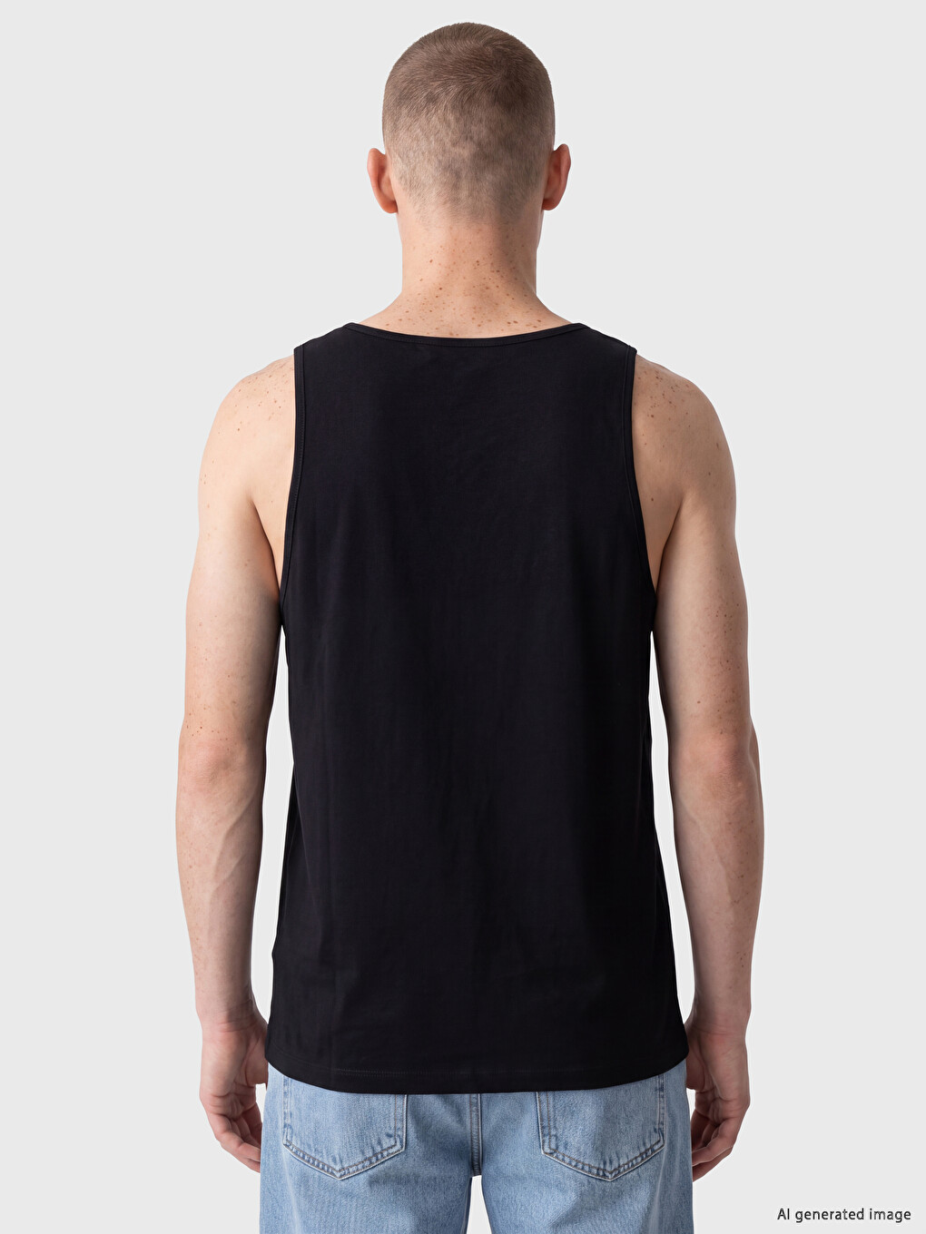 Crew Neck Printed Men's Sleeveless T-shirt-3