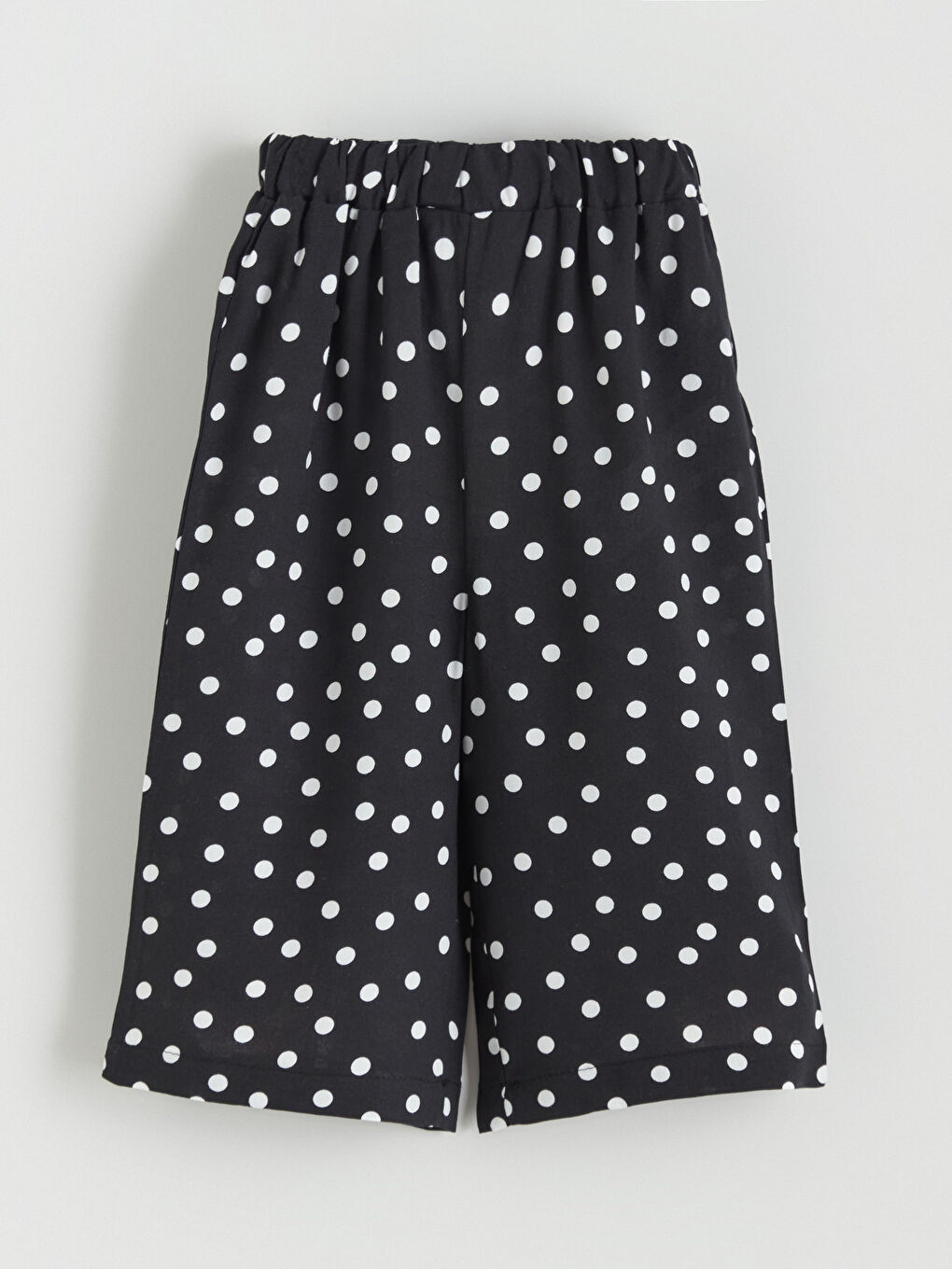 Siyah Beli Lastikli Puantiyeli Kız Çocuk Pantolon-2