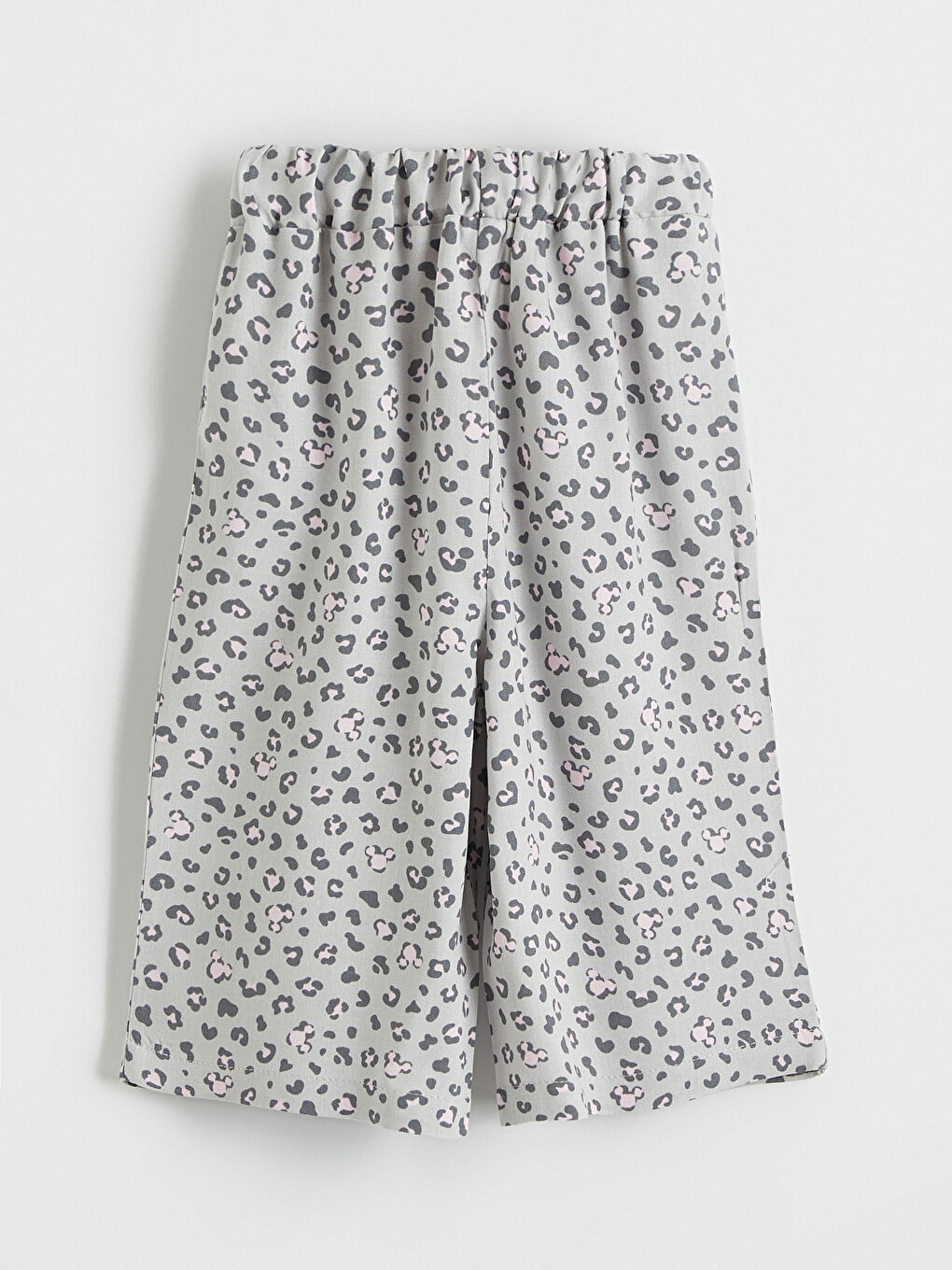 Gri Beli Lastikli Desenli Kız Çocuk Pantolon-2