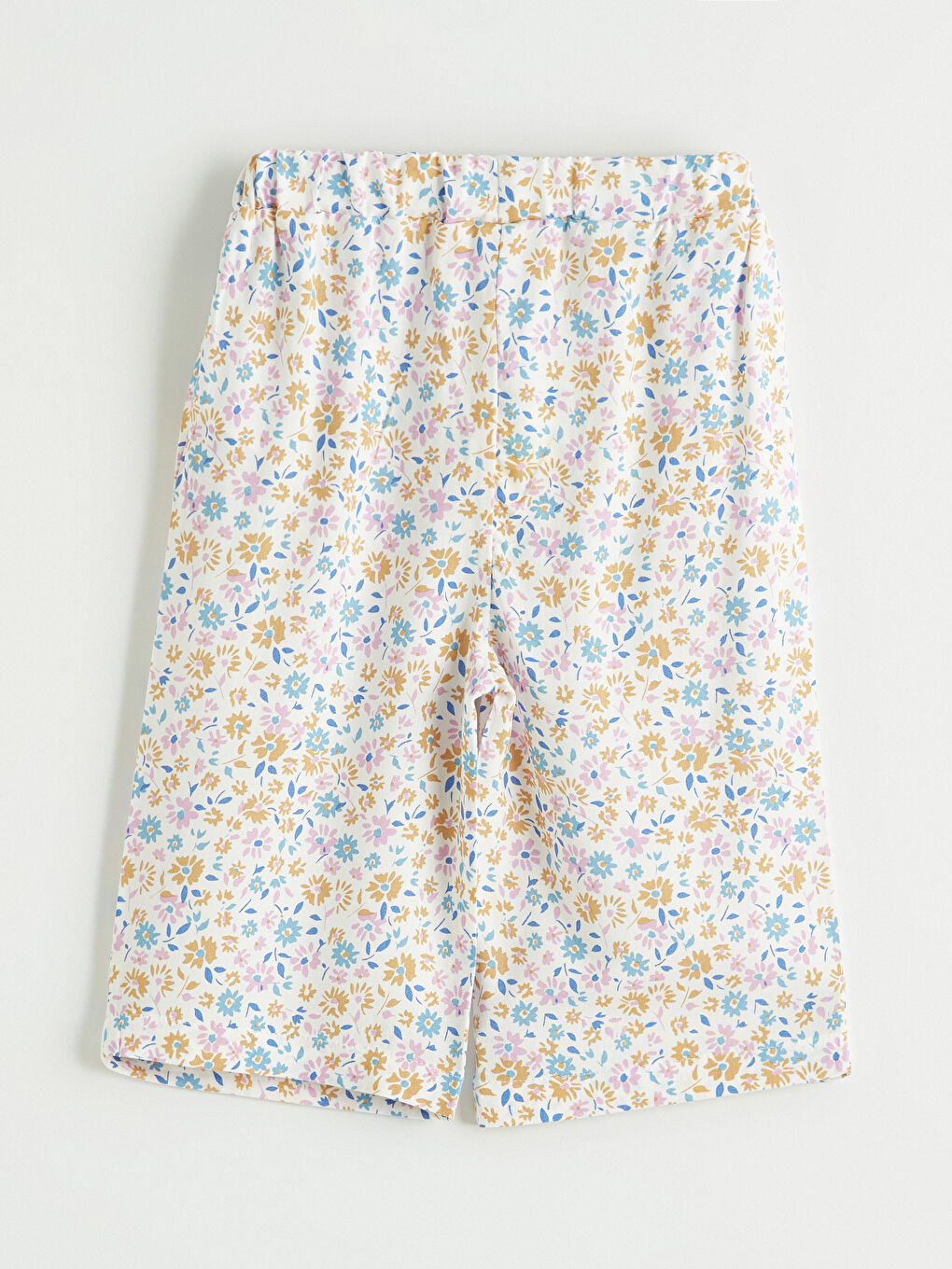 Pembe Beli Lastikli Çiçekli Kız Çocuk Pantolon-2