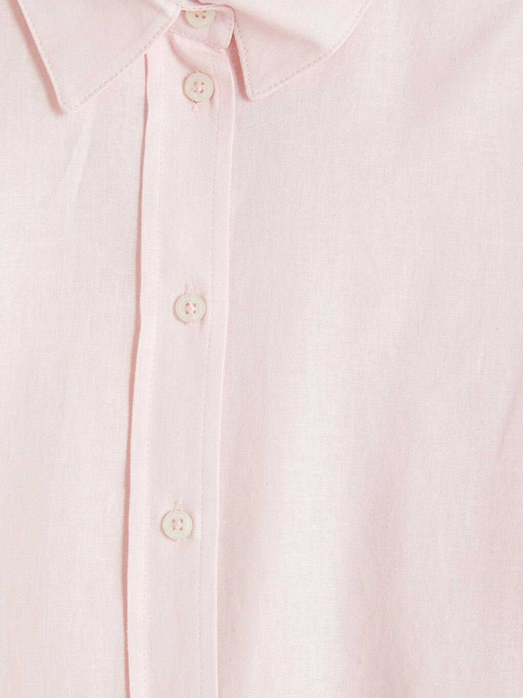 Pembe Oversize Keten Karışımlı Kadın Gömlek-6