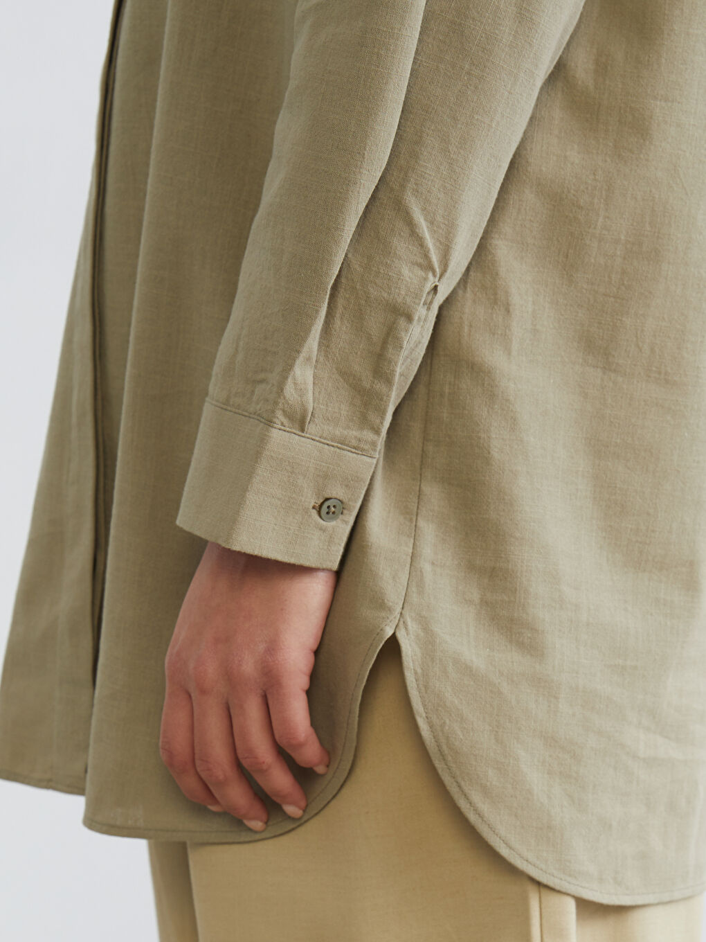 Haki Dokulu Kadın Gömlek Tunik-2