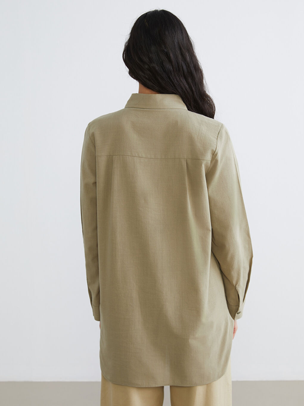 Haki Dokulu Kadın Gömlek Tunik-3
