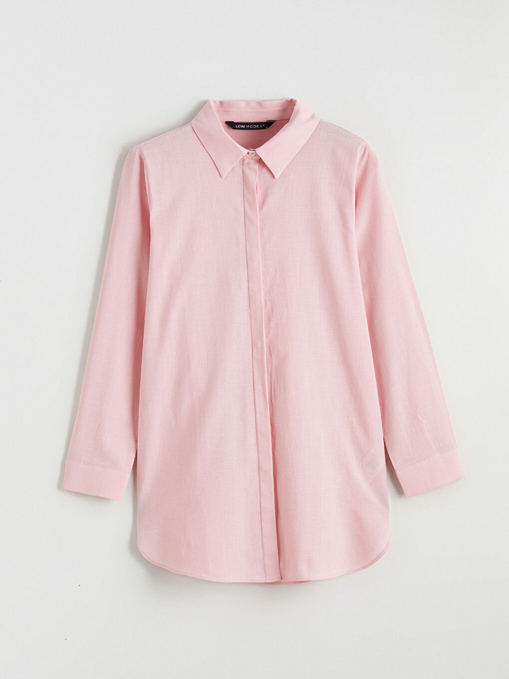 Pembe Dokulu Kadın Gömlek Tunik-4