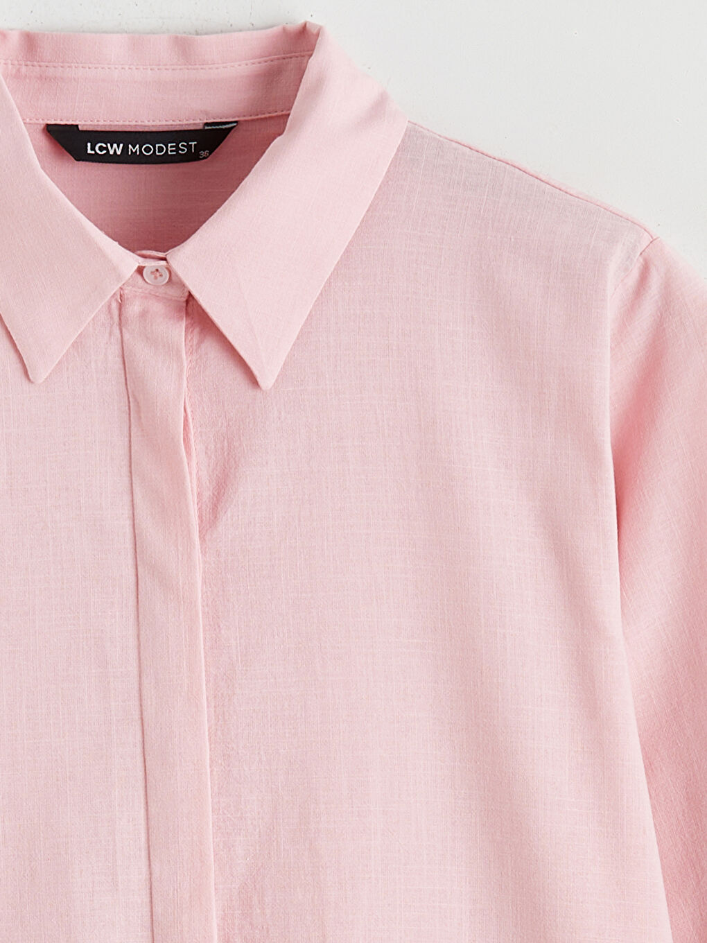 Pembe Dokulu Kadın Gömlek Tunik-5