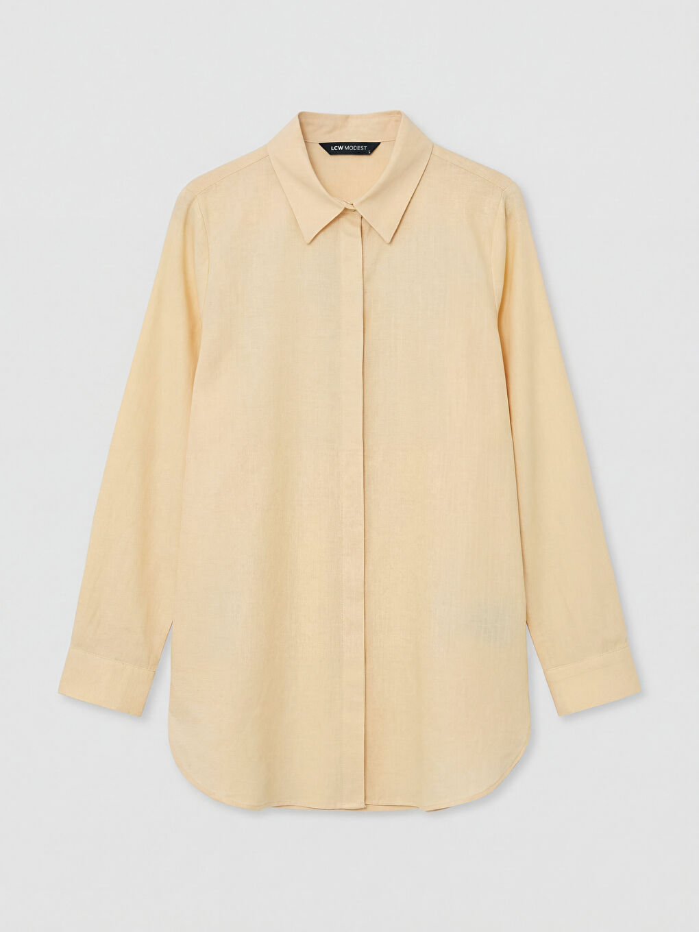 Sarı Dokulu Kadın Gömlek Tunik	