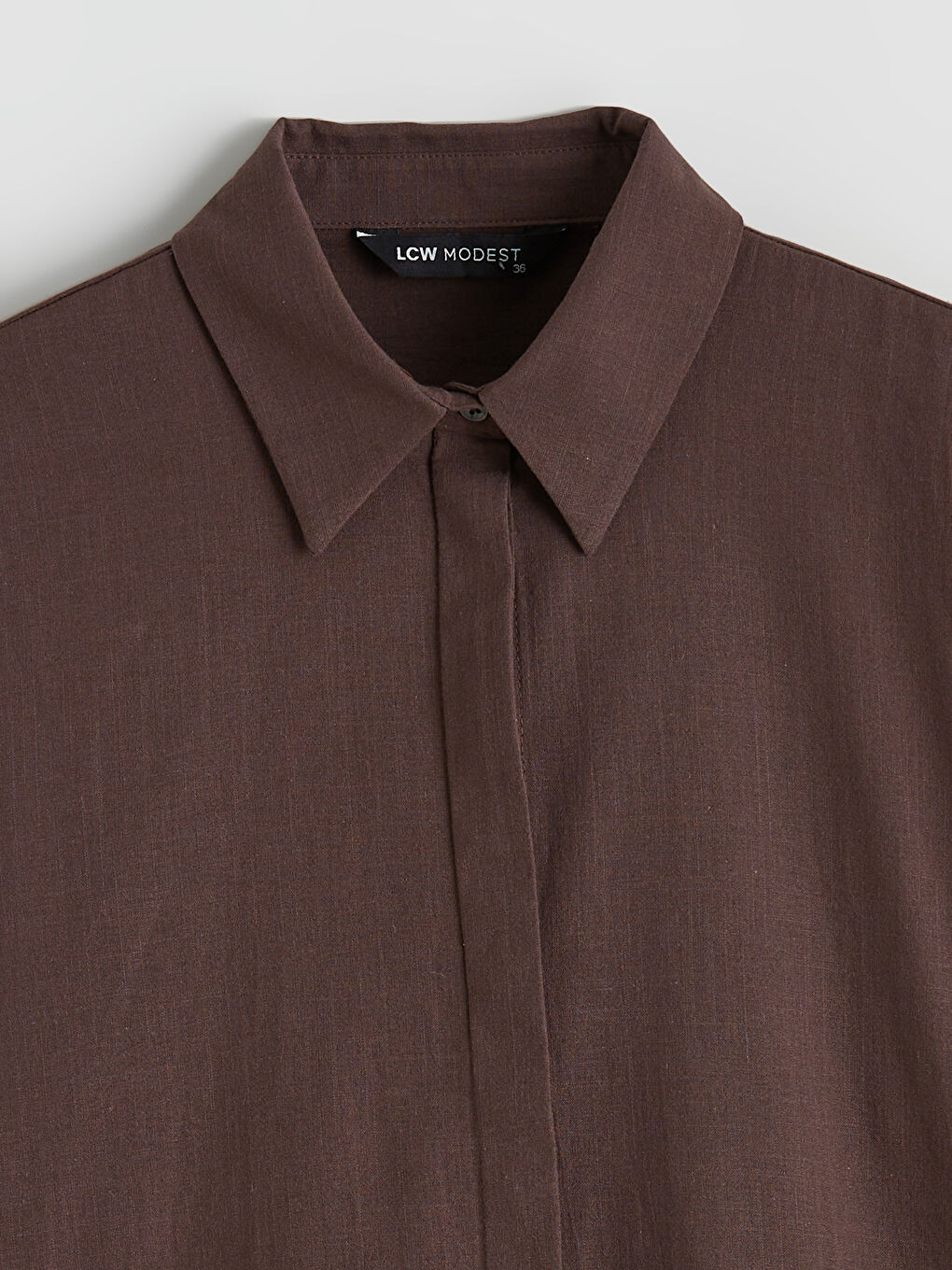 Kahverengi Dokulu Kadın Gömlek Tunik-5