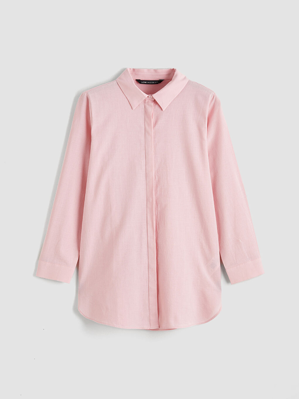 Pembe Dokulu Kadın Gömlek Tunik	-5