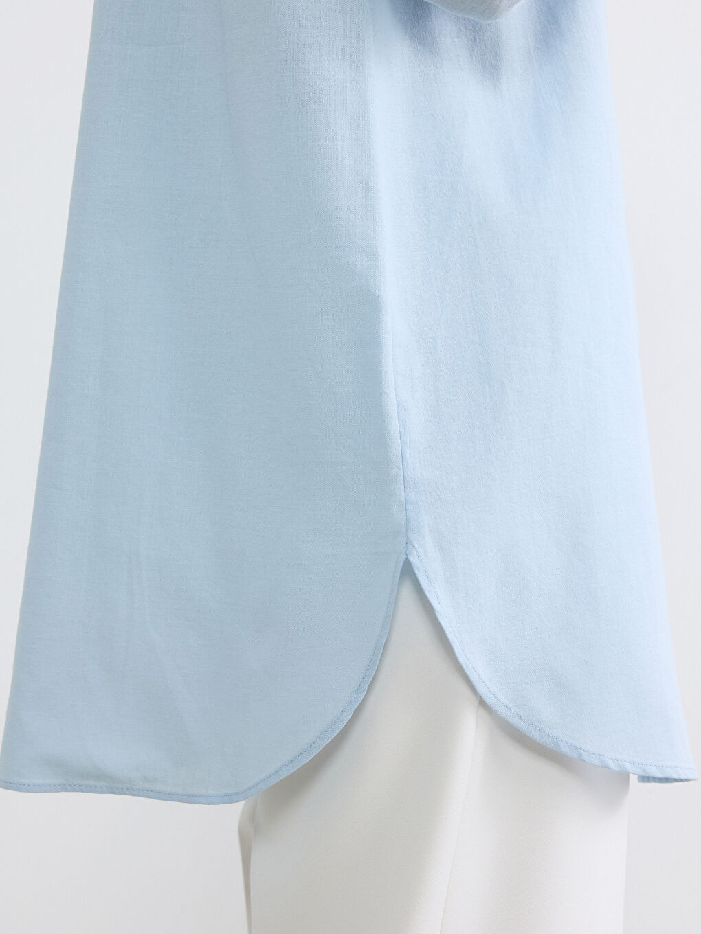 Mavi Dokulu Kadın Gömlek Tunik-2