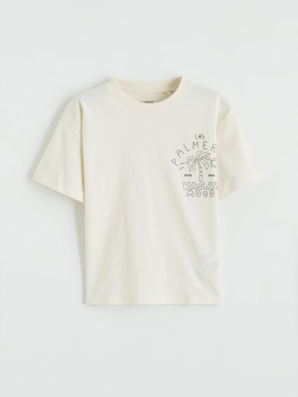 Bej Baskılı Erkek Çocuk Şortlu Takım-1