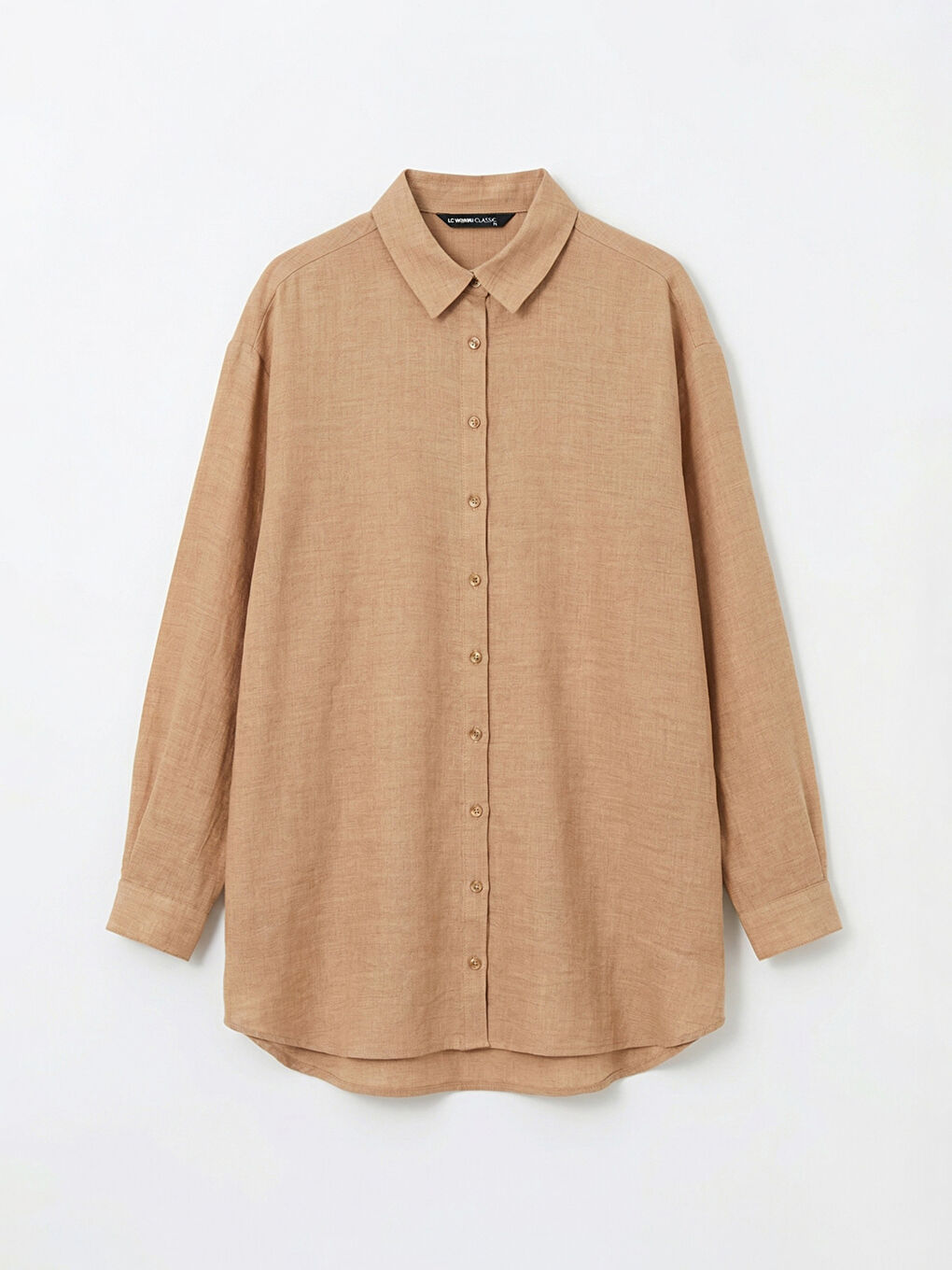 Bej Loose Fit Kadın Gömlek Tunik-4