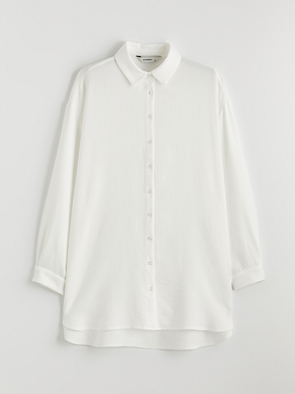 Beyaz Loose Fit Kadın Gömlek Tunik-4