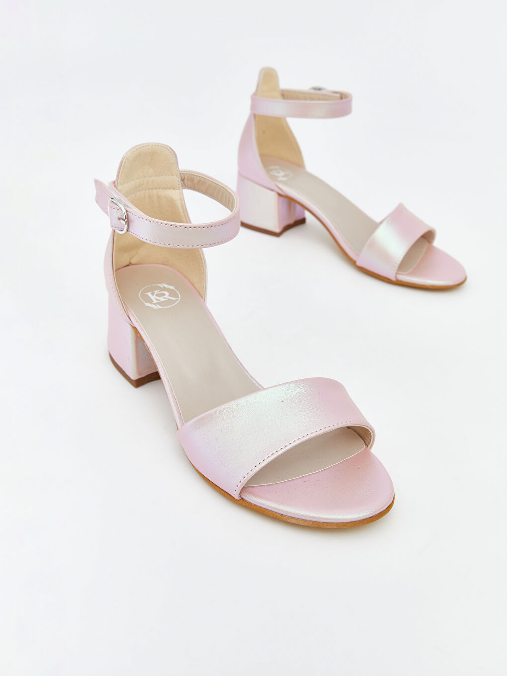 Pembe Deri Görünümlü Kız Çocuk Topuklu Ayakkabı-2