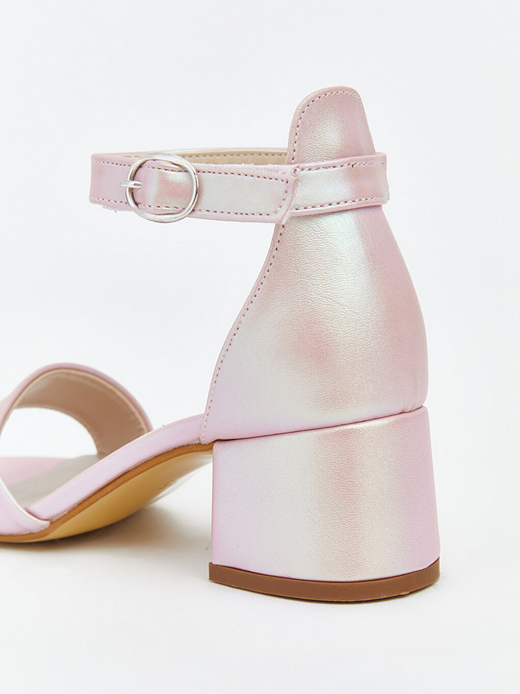 Pembe Deri Görünümlü Kız Çocuk Topuklu Ayakkabı-4